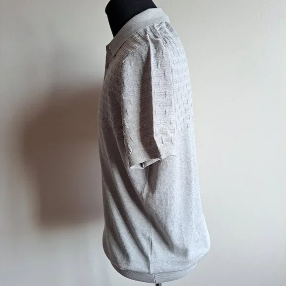 NEW Pal Zileri Men's Light Grey 100% Cotton Polo Shirt T-shirt Size 52 / L